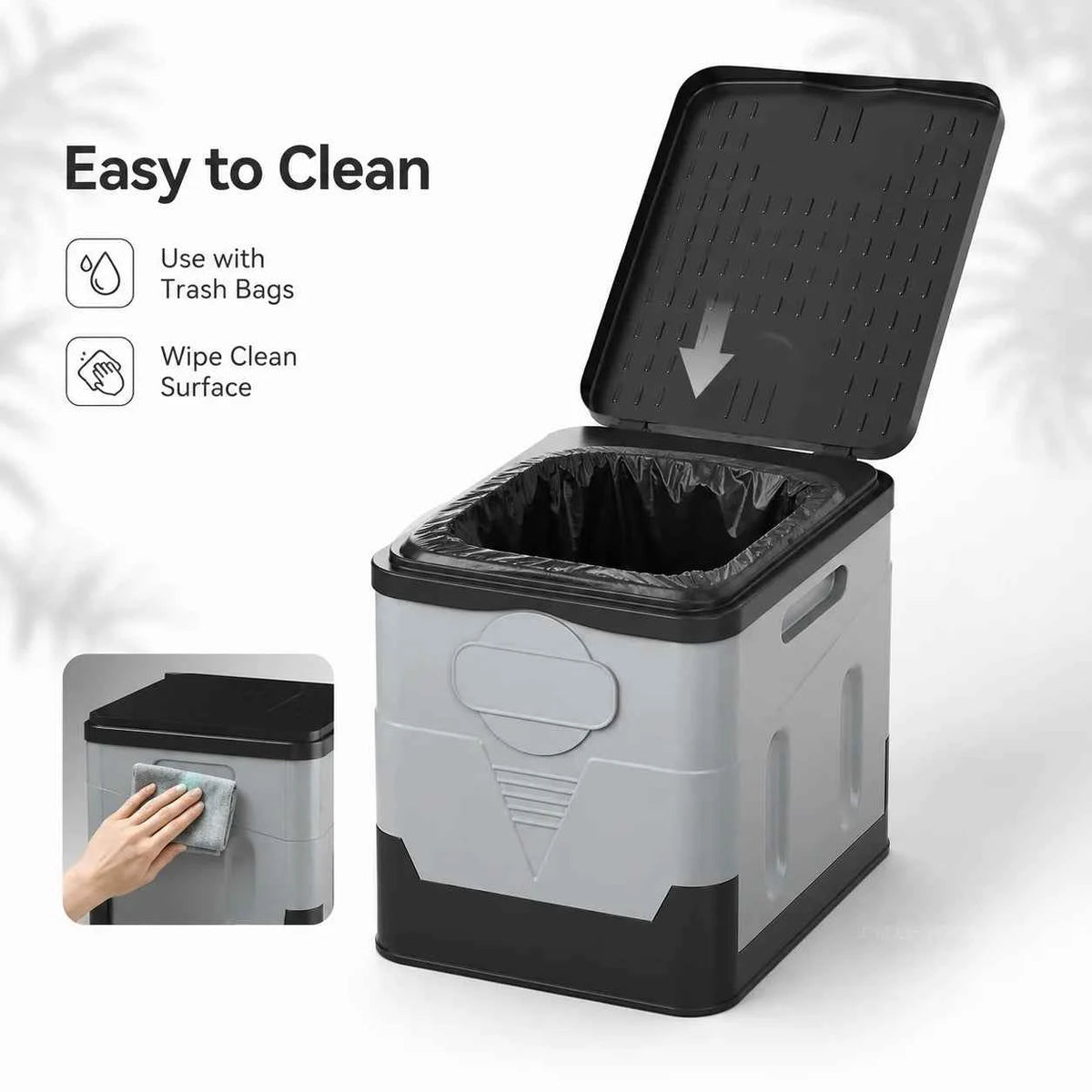 ZM Portable Folding Car Toilet PP Travel Potty with Lid Compact Emergency Toilet