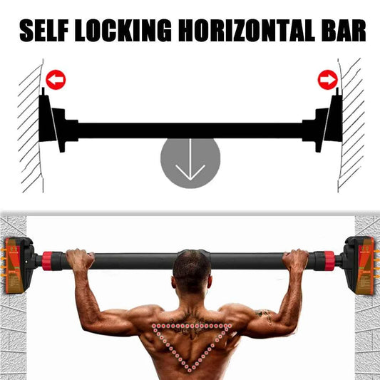 Strength Training Pull-up Bars with Level Gauge 69-92cm Adjustable Width 200kg Max Load Capacity