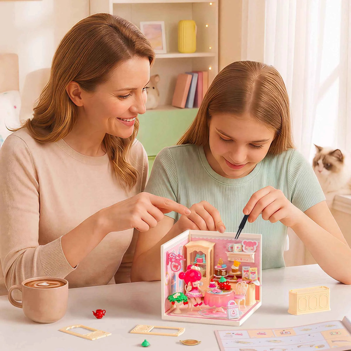Rolife DIY Dollhouse 3D Puzzle Model Building Kit. Nanci Strawberry Teatime Super Creator DIY Craft Kit with LED Light for Home Decor. Holiday Gift for Adults or Teens