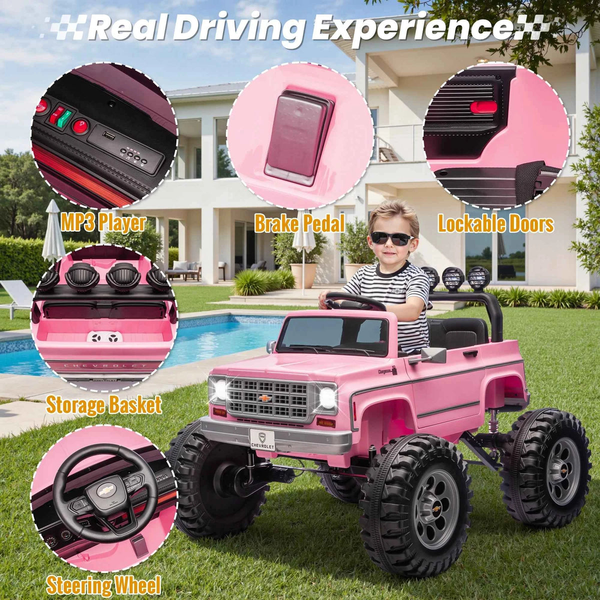 Licensed Chevrolet Cheyenne 24V Ride on Car. 4X200W Motor Remote Control. Decoration Streamer. 24 Volt Ride on Toys for Kids