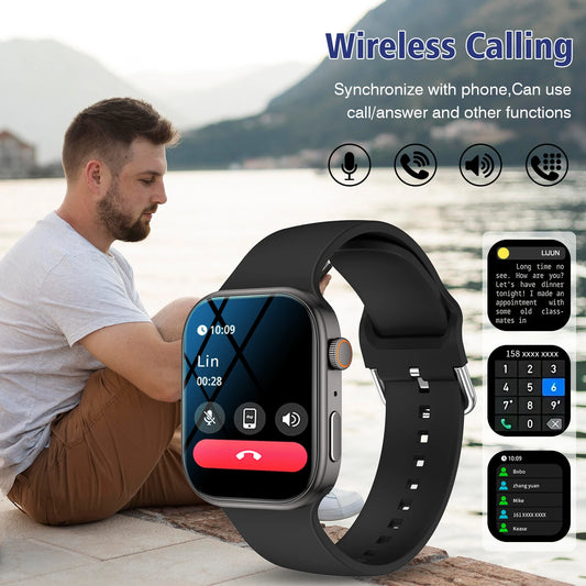 Smart Watch Bluetooth Call and Message Display. Fitness Monitoring Bracelet. Christmas Gift, Suitable for Android iPhone