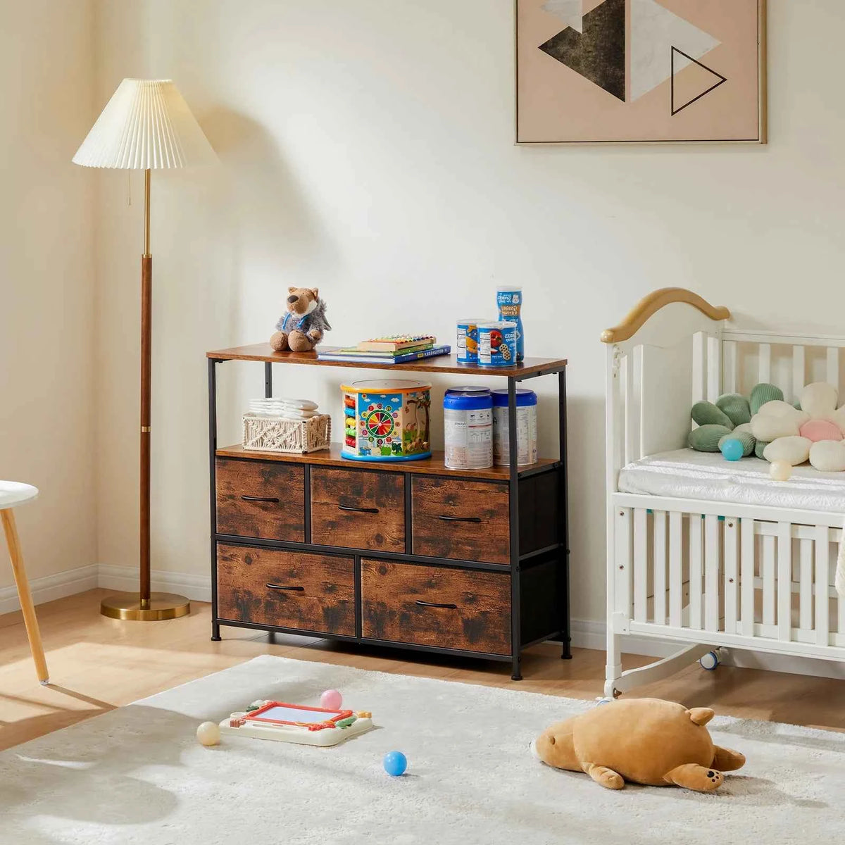JHK Cabinet With 5 Drawers. Storage, Multilayer Space Saving Cabinet Of Home Furniture