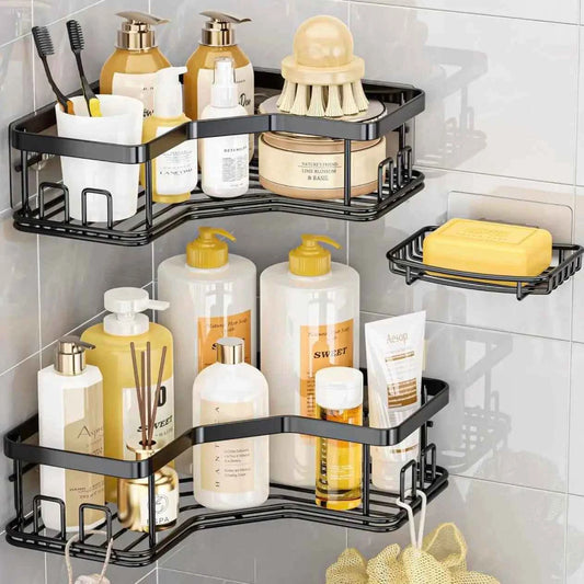 3/5 Pack Shower Organizer , Adhesive Shower Caddy with No Drilling, Rustproof Stainless Steel for Bathroom and Storage & Kitchen