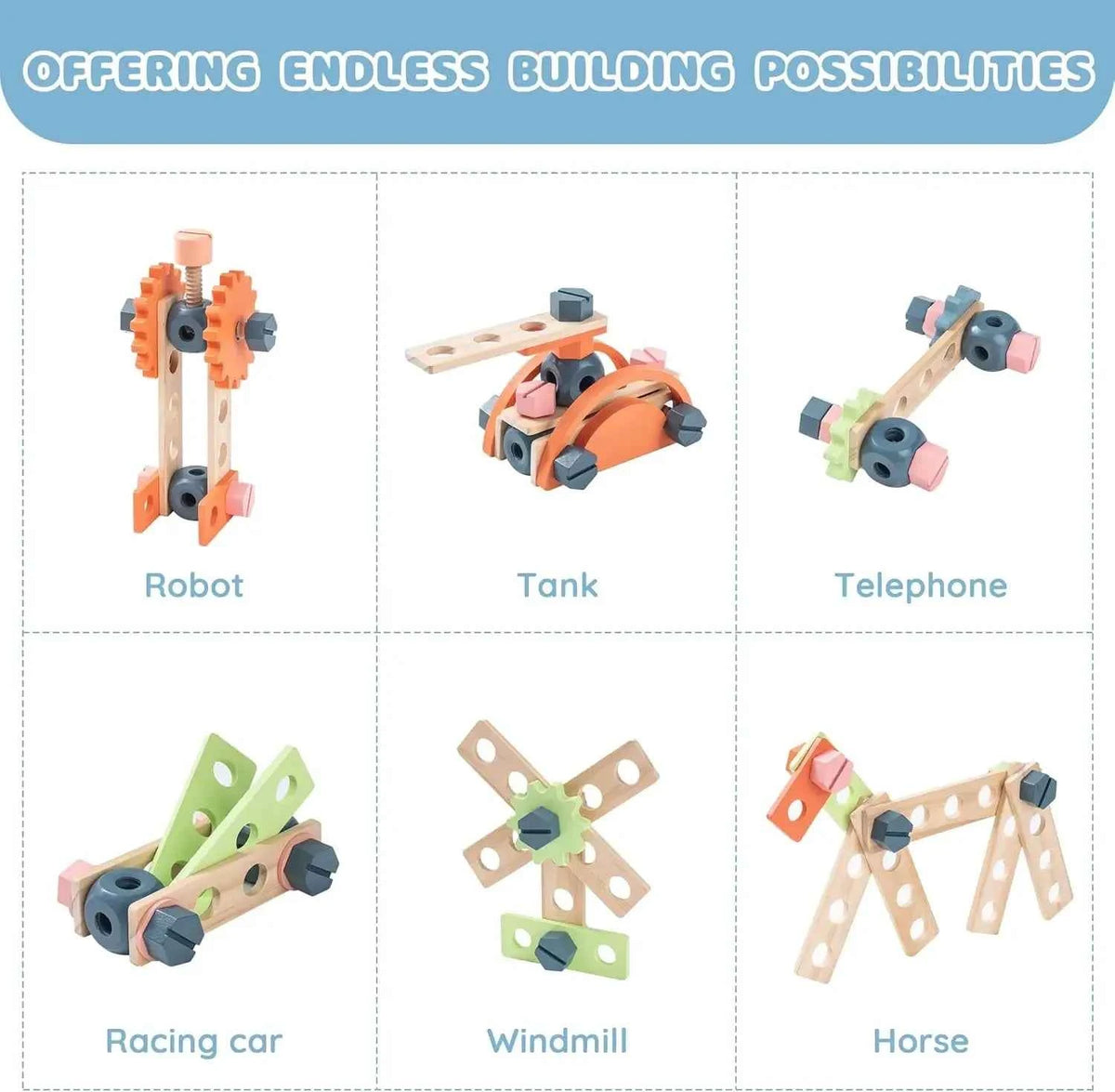 Robotime Robud Kids Tool Bench Set with Large Wooden Work Bench. Kid Toys Tool Set for Boys & Girls 3 +