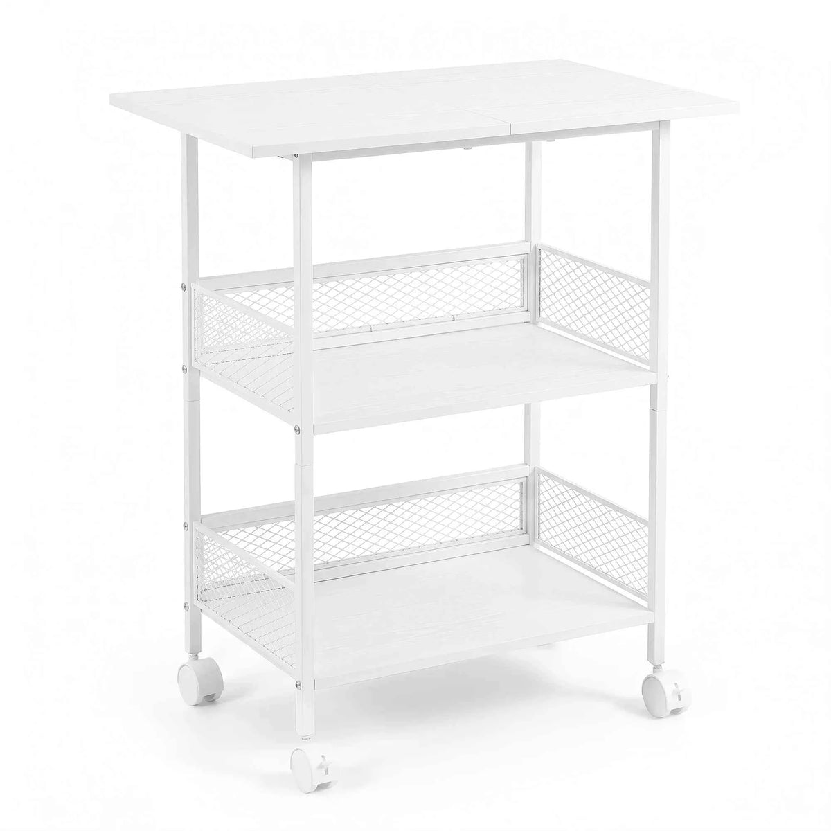 3-Tier Printer Stand with Storage Shelves, Mobile Heavy Duty Rolling Rack on Wheels for Large Printers, Black Industrial MDF and Iron,