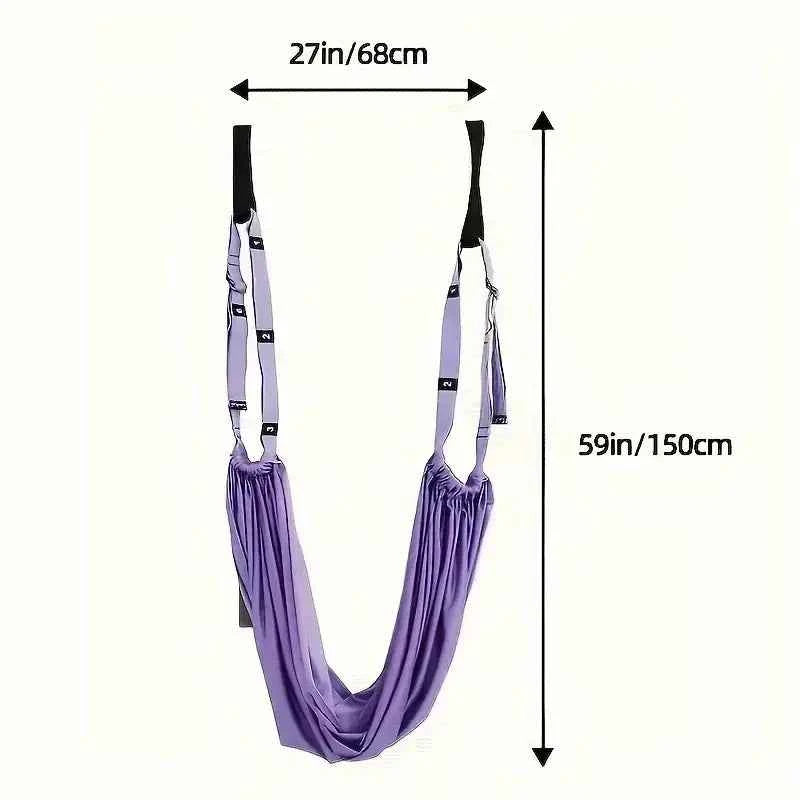Luxury Purple Aerial Yoga Rope - Soft Fabric+Stable Support, Home Workout Safety, Single Piece