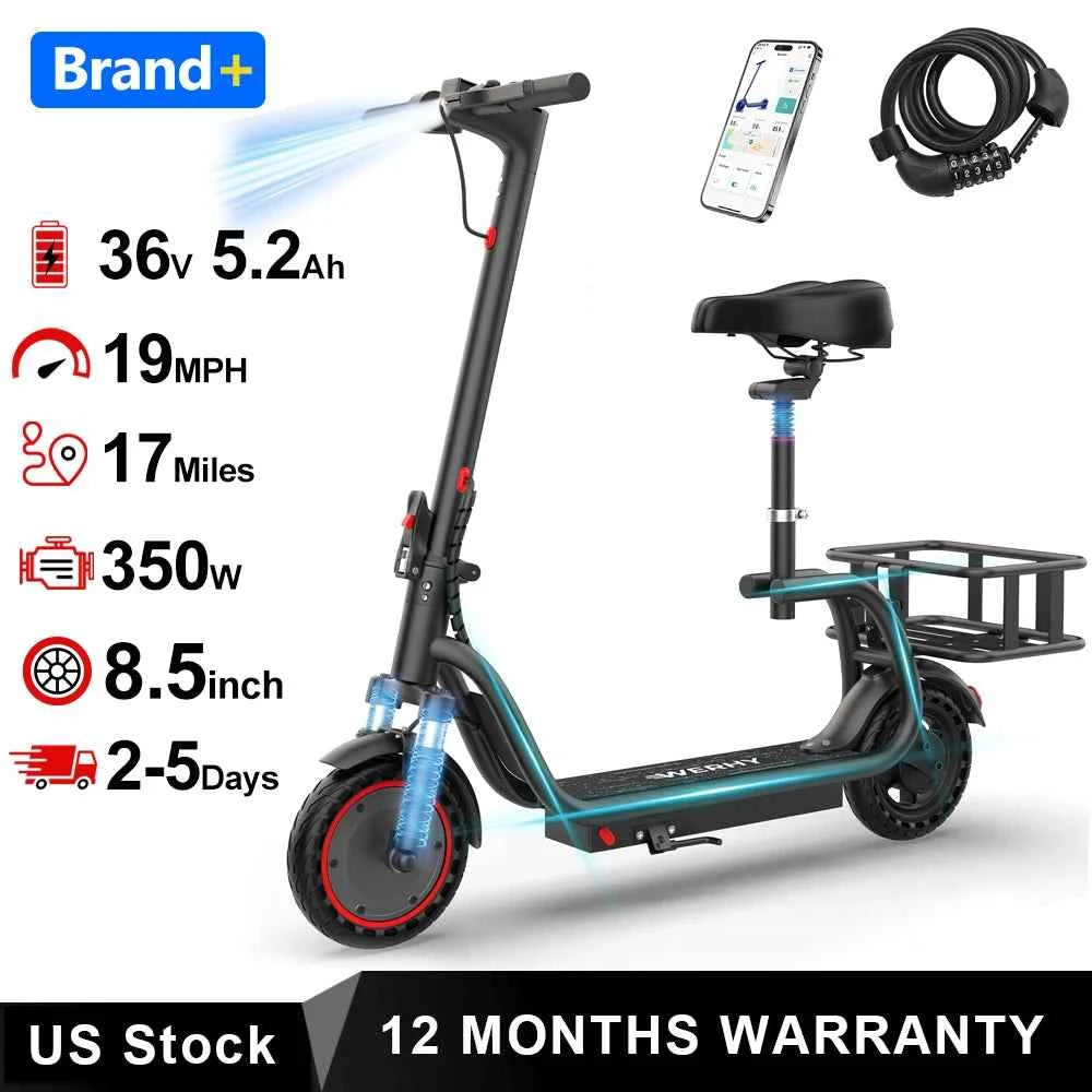 2026 New 500W 10inch Solid Tire Electric Bicycle with Basket, 7.8AH Battery, 22Miles Max Range, 22MPH Max Speed, Dural Shock Absorption, Foldable Adult E-bike