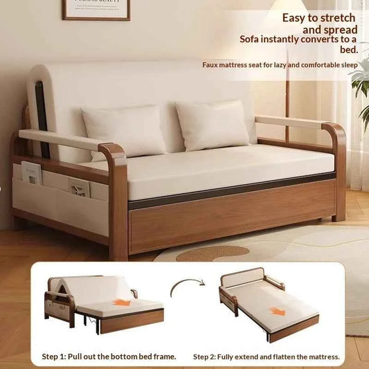 Light Luxury Foldable Sofa Bed. Convertible Couch. Single Double Retractable Pull Out bed. Multifunctional