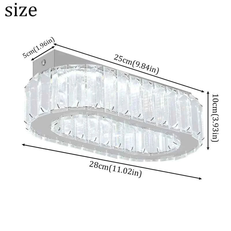 Indoor K9 Crystal Oval Ring Lamp. Luxury Interior Decoration. Led Chandelier. Hanging Lighting.