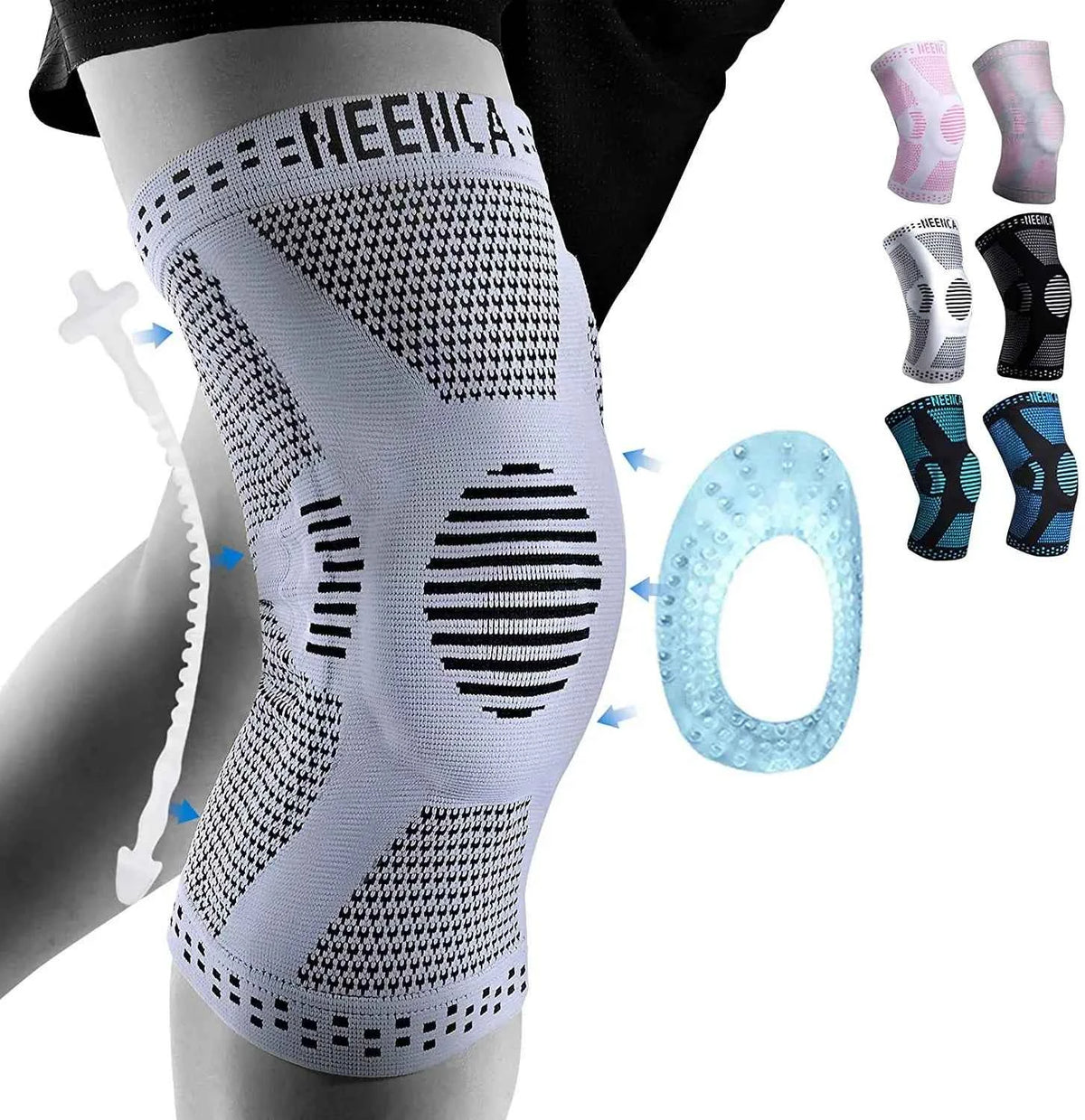 NEENCA Copper Knee Brace Knee Support with Patella. Gel Pad &Side Stabilizers for Knee Pain. Sport, Arthritis, ACL and Joint Pain Relief