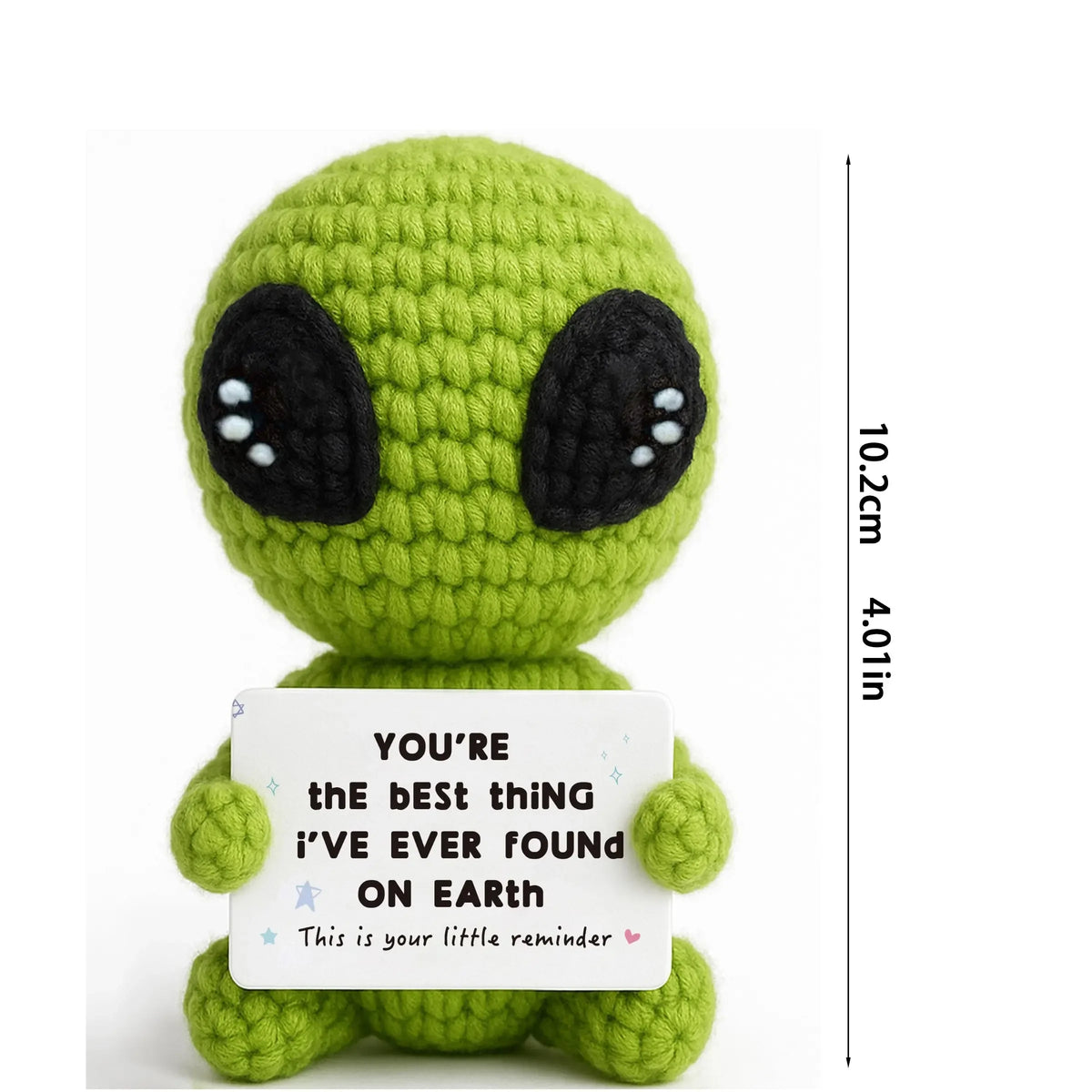 1pc A Fun And Inspiring Crocheted Alien Gift, A Delicately Crafted And Uniquely Cute Toy Doll, Complete with A Positive Card. A Novel Anniversary, Valentine's Day, or Birthday Gift, And A Special Decorative Present, Amigurumi