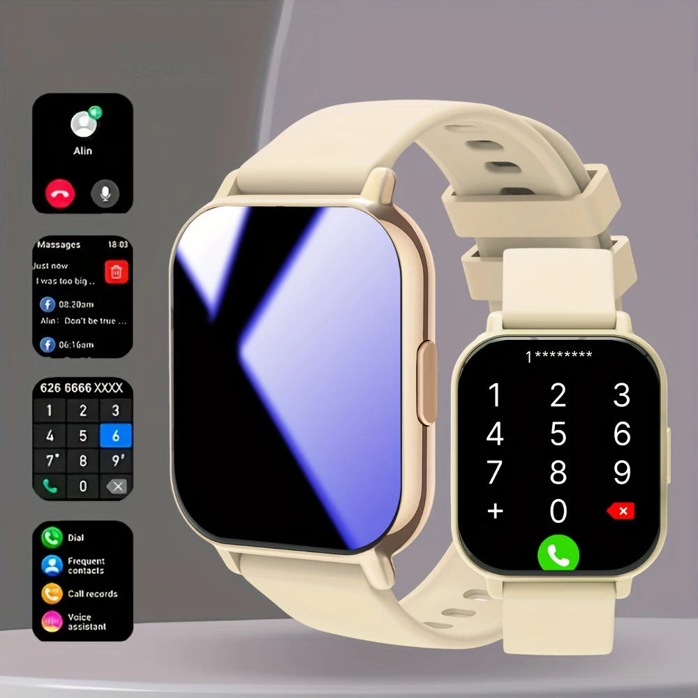 2026 Smart Watch for Men or Women. Square HD Screen: Wireless Calling with Dial Pad, Frequent Contacts, Message Reminder
