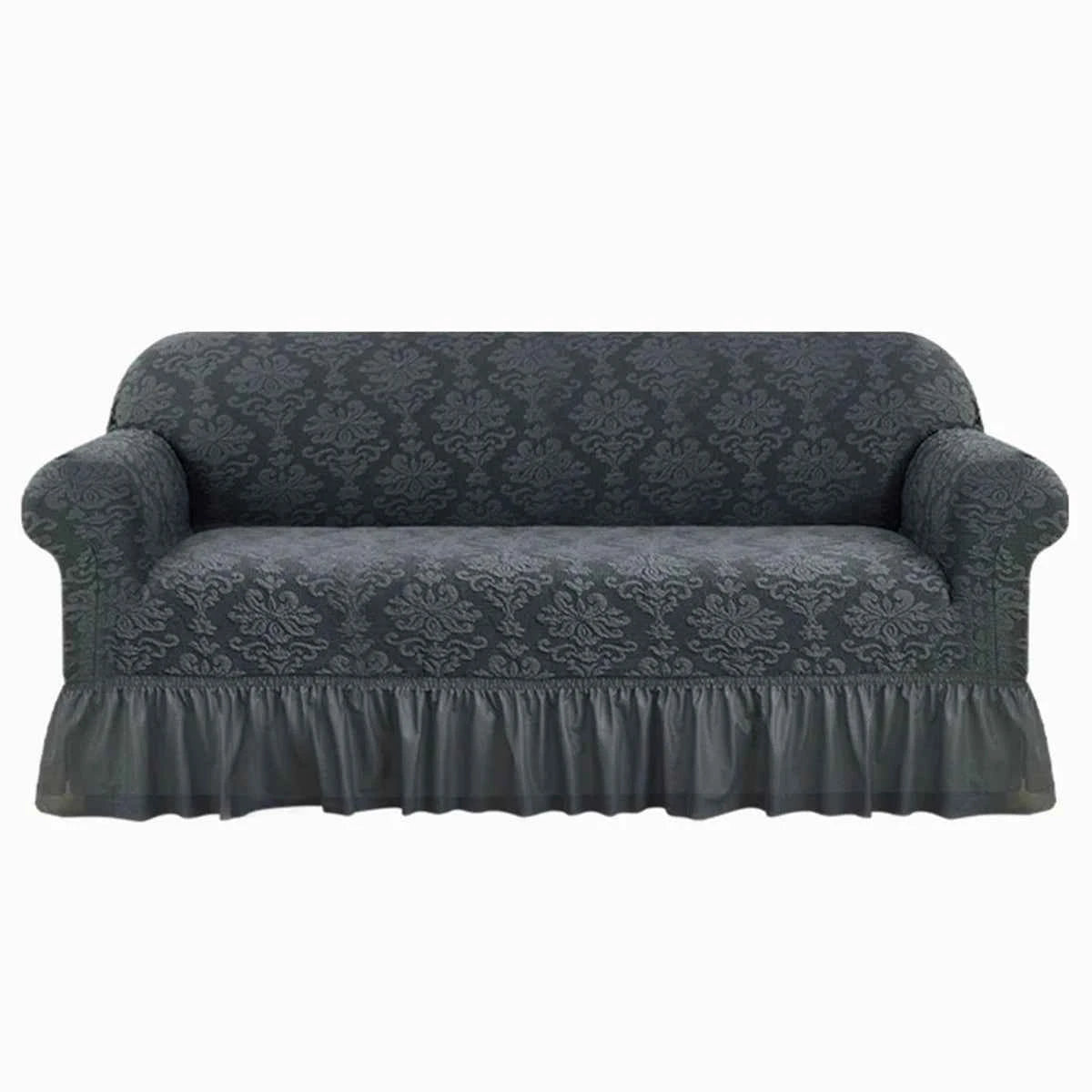 1pc European Jacquard Non-slip Sofa Slipcover with Skirt. Relief Embossed Sofa Covers