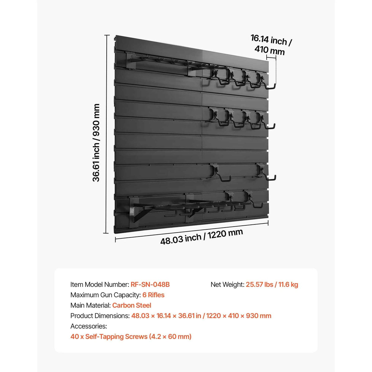 Gun Rack Wall Mount. Steel. Tactical Rifle Carbine. Handgun Storage Rack. Modular Gun Wall Gear Accessories Organizer
