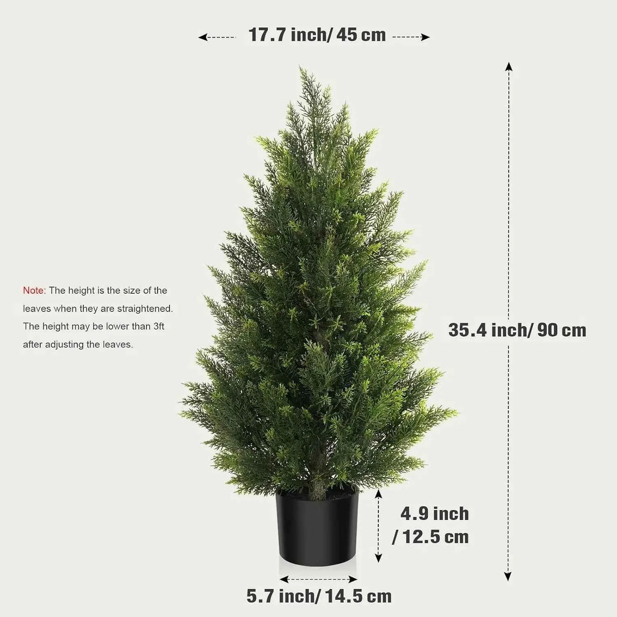 Artificial Cedar Topiary Tree 2/3/4/5/6FT. Faux Evergreen Cypress Plant with Realistic Green Leaves, Outdoor Fake Shrub Bush .