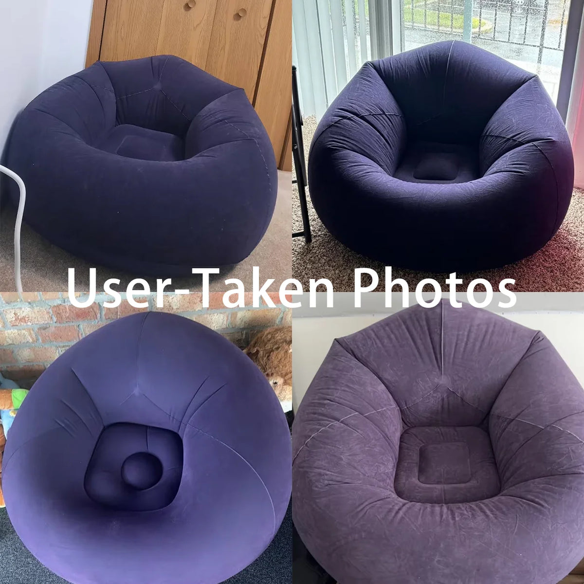 Inflatable & Portable Bean Bag Chair, Soft Blow Up Lounge Chair, Foldable Air Couch with Quick Inflate Pump, Durable PVC Seating for Home, Space Saving, Easy Storage, Everyday Comfort, Indoor & Outdoor
