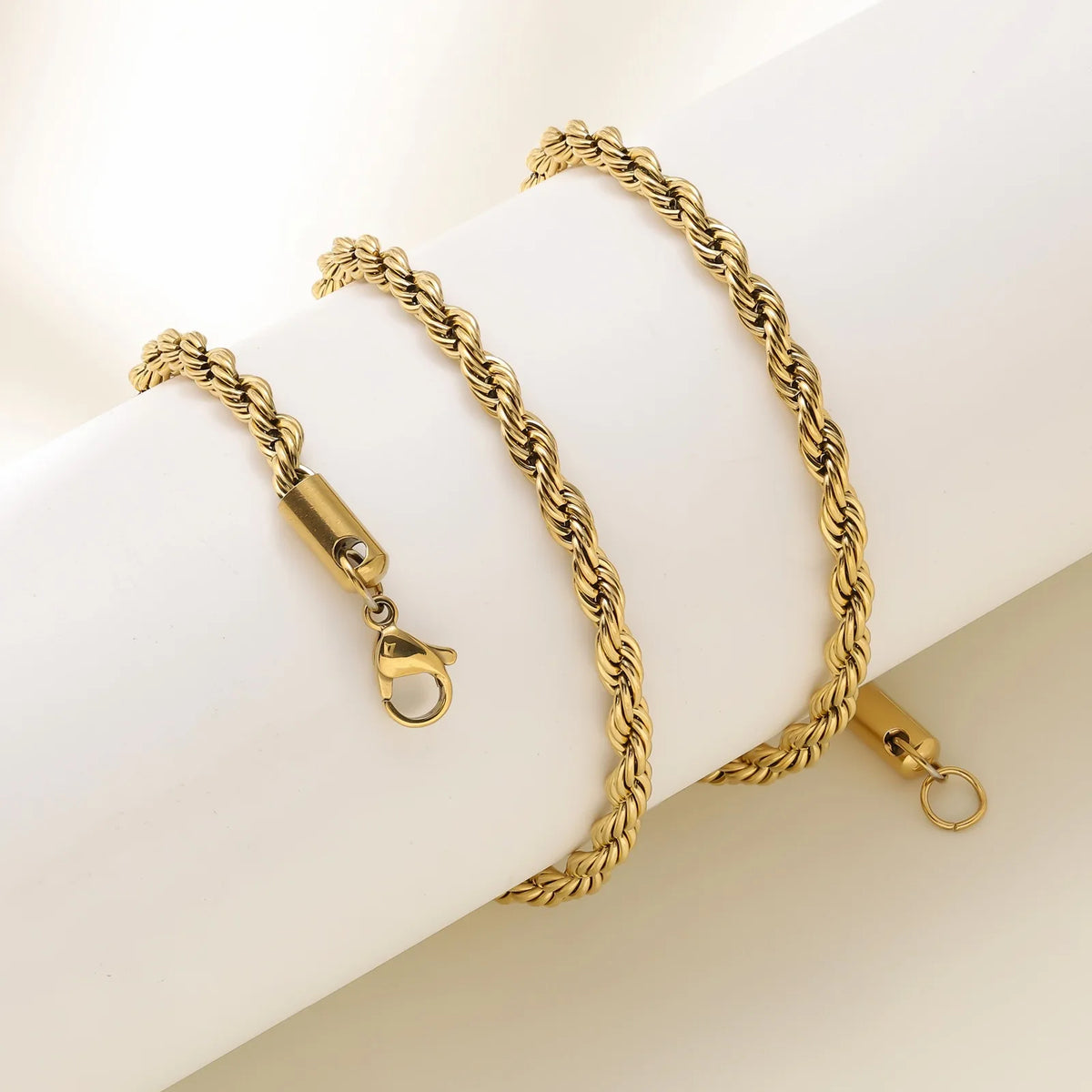 Gainfit Jewelry Gold Rope Chain Necklace for Women, 18K Gold Plated Twisted Chain Stainless Steel Dainty Choker Necklace