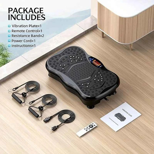 Exercise Machine with Resistance Bands Compact Vibration Platform for Full-Body Workout.USB Powered No Battery