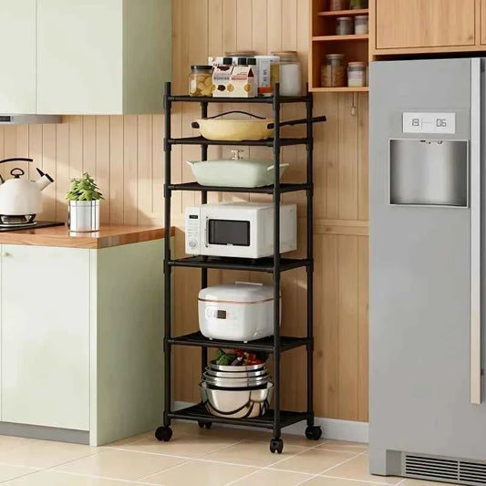 Six-story removable metal wheeled storage cart - Multifunctional storage and more | Open Shelf Design | Foldable