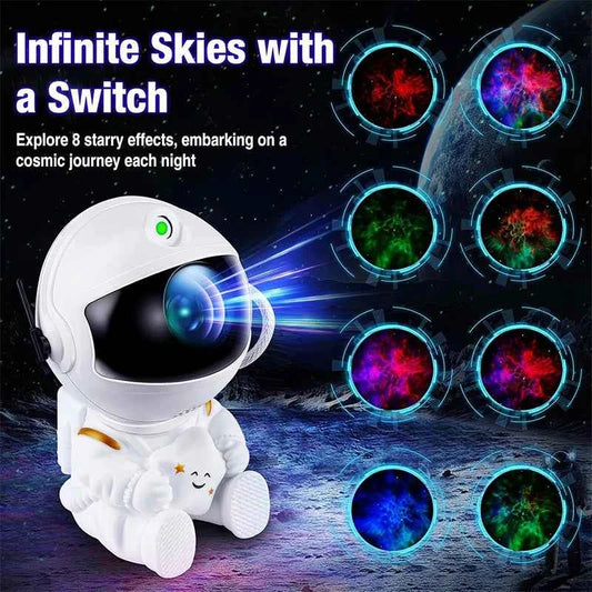 Galaxy Light Projector Featuring Various Nebula Settings, an Astronaut Design with Remote Control,