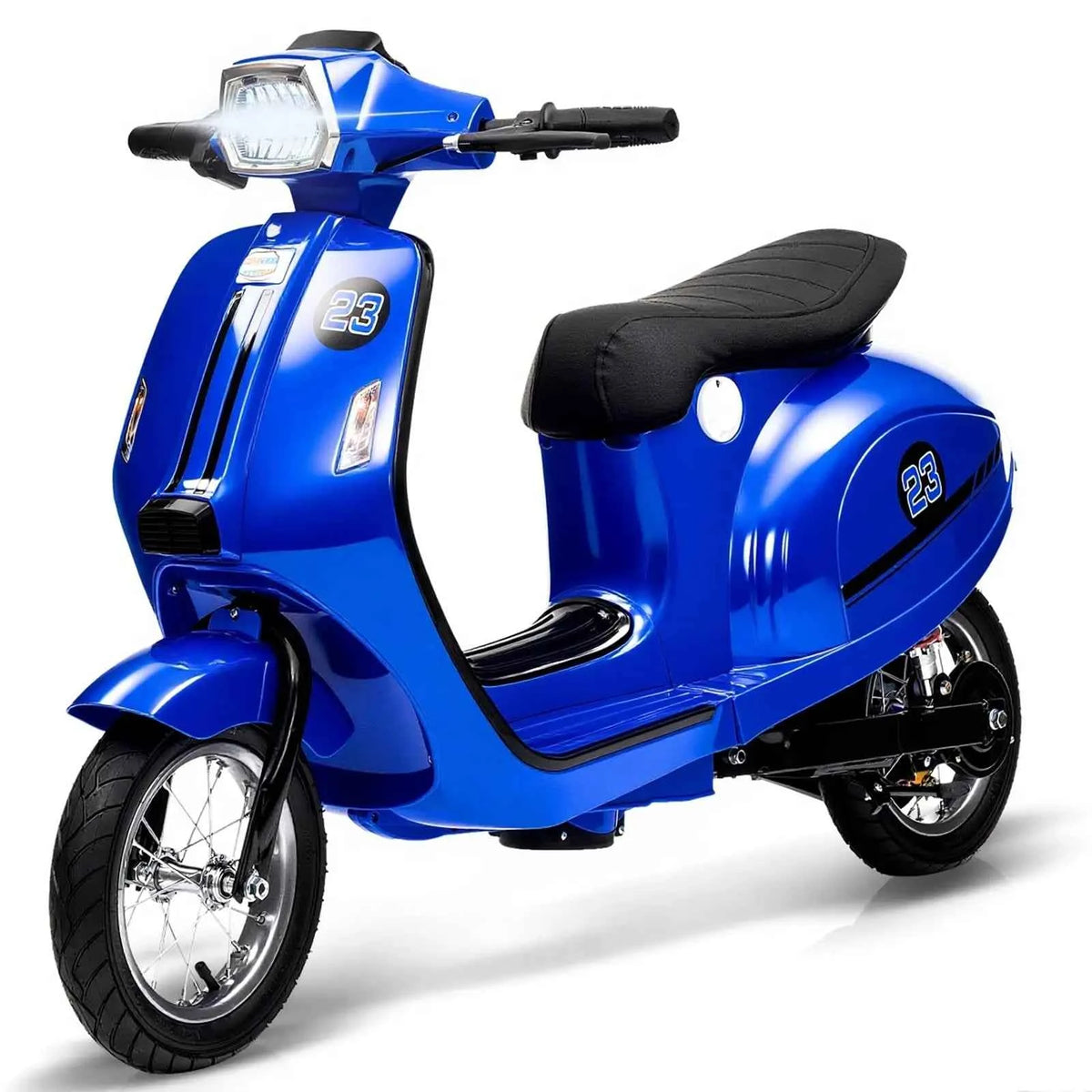 24V Electric Moped For Kids of Ages 8-14, 350W Ride On Moped, 14 MPH, Dual 10Ah Batteries, 12in Pneumatic Tires, Suspension