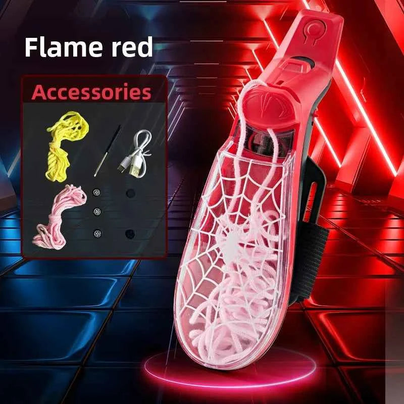 One-Click Automatic String Launcher Wrist Web Shooter Toy, Cool Retractable Rope Shooting Stress Relief Prop