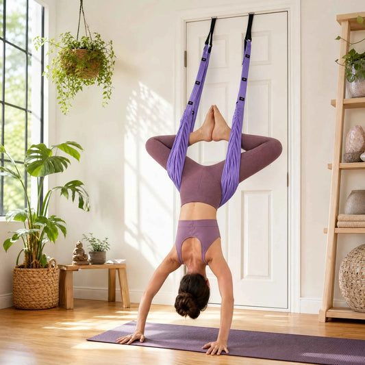 Advanced Purple Aerial Yoga Rope - Professional Home Yoga Assistant, Luxury Fitness Gear, Single Piece