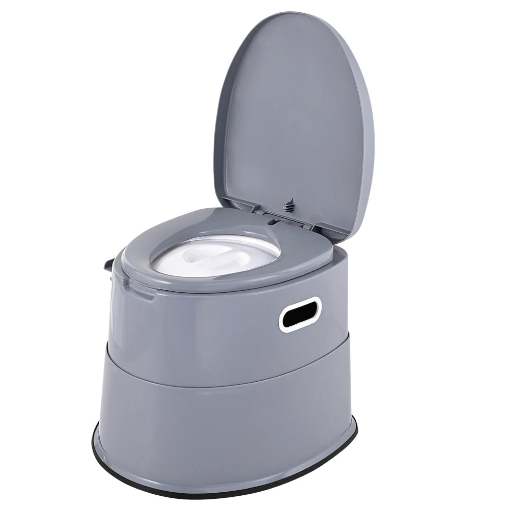 Portable Toilet for Camping, Porta Potty with 1.3 Gal Detachable Inner Bucket & Removable Paper Holder, Commode with Dual Lids, Travel Toilet for Adults & Kids. Outdoor Camping, Long Car Road Trips