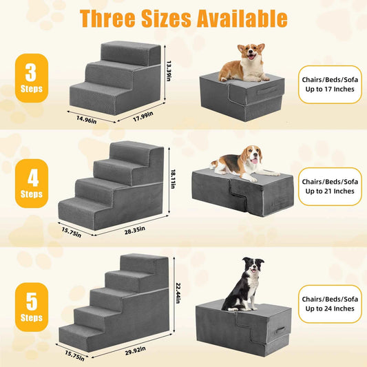 JHK 3-5 Foam Non-Slip Pet Steps For Home