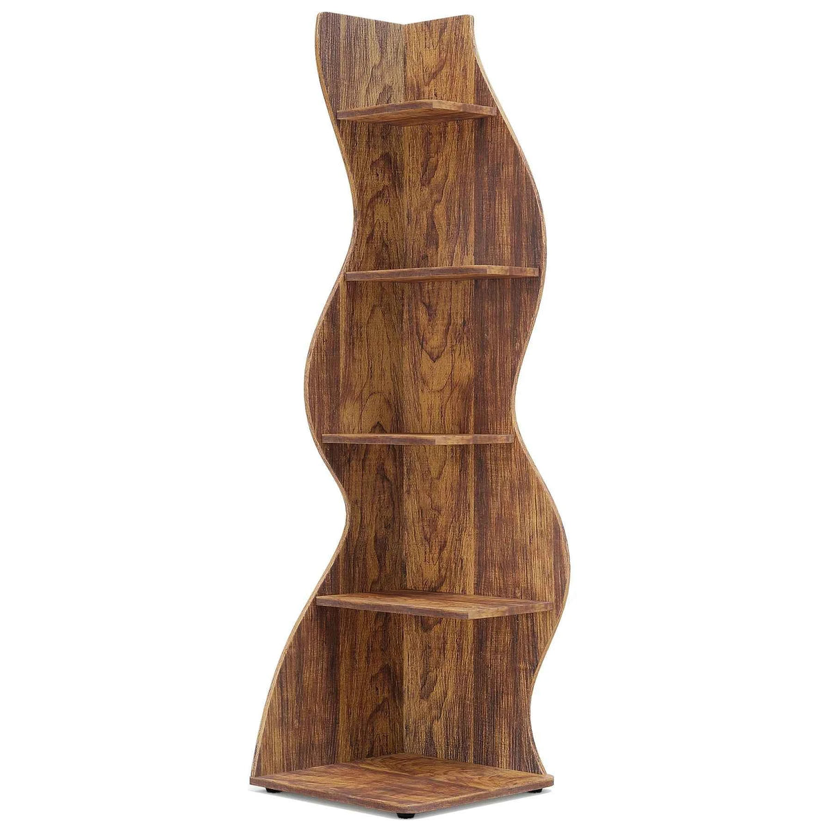 Tribesigns Corner Shelf, Stylish 5-Tier Corner Bookshelf, Storage Rack. Plant Stand