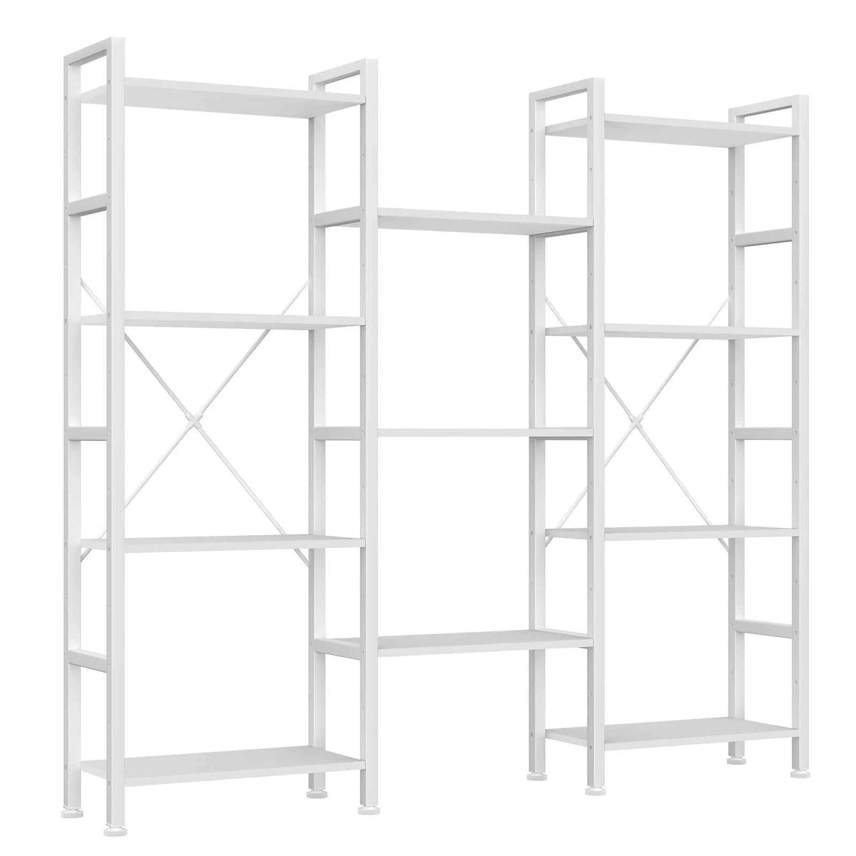 JHK 4 Tier Wide Display Bookshelf Combination. Adjustable Shelf Storage. Stable Frame with Graduated Shelves