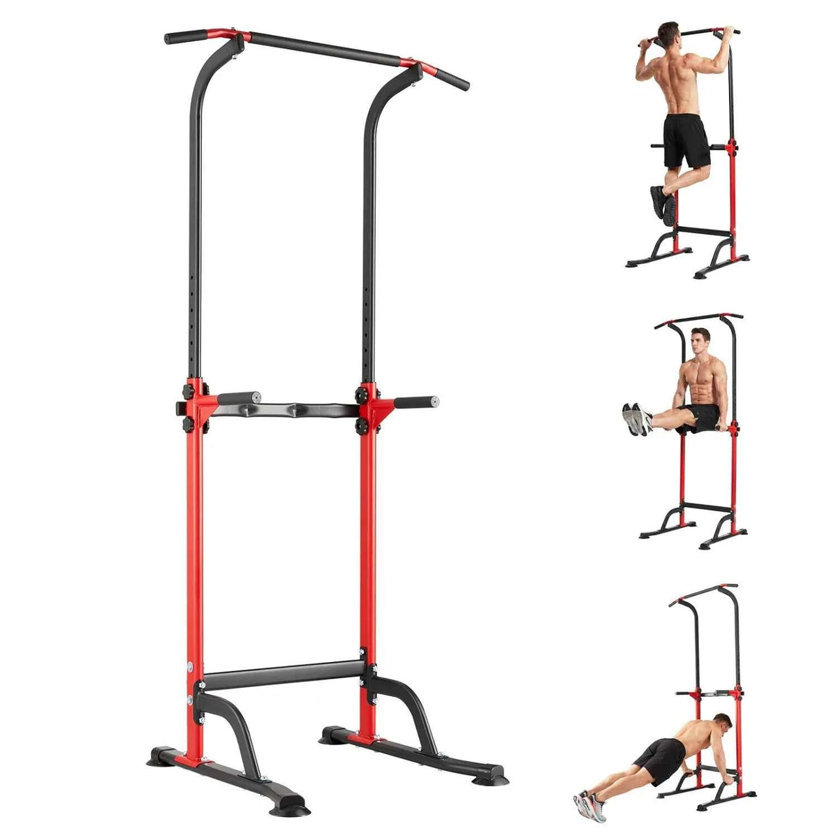 Power Tower Pull Up, Dip Station – 10-Level Adjustable Height, 330LBS Capacity, Heavy Duty Steel Frame, Multi-Function Home Gym Strength Training Equipment for Full Body Workout