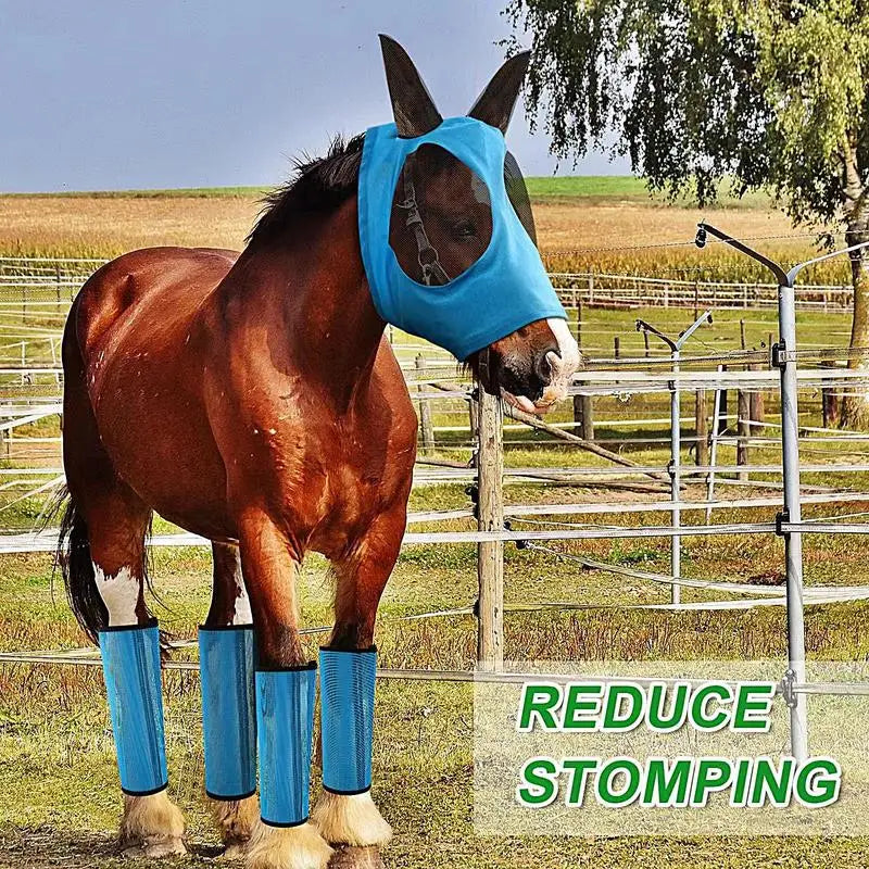 Horse Fly Boots, Protective Horse Leg Wraps, Adjustable Design. Horse Training Protector For Rehabilitation Training
