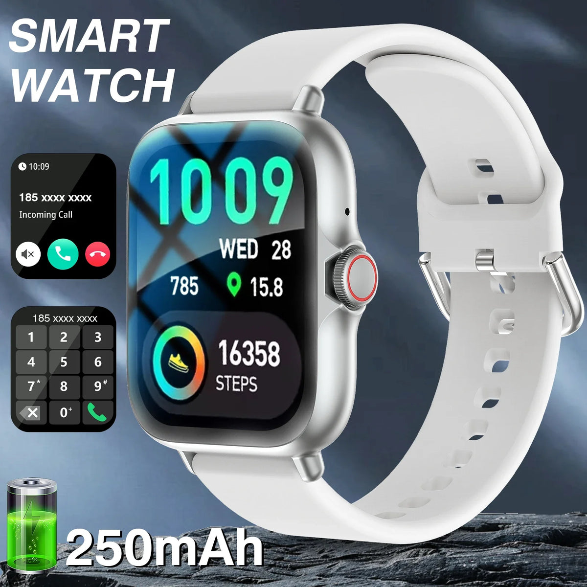 Multifunctional Sports Smartwatch, Unisex, Featuring A 1.83-inch Full-touch Display, Call Answering, Sleep Tracking, Step Counting, and Message Notifications. Compatible with IPhone & Android Phones