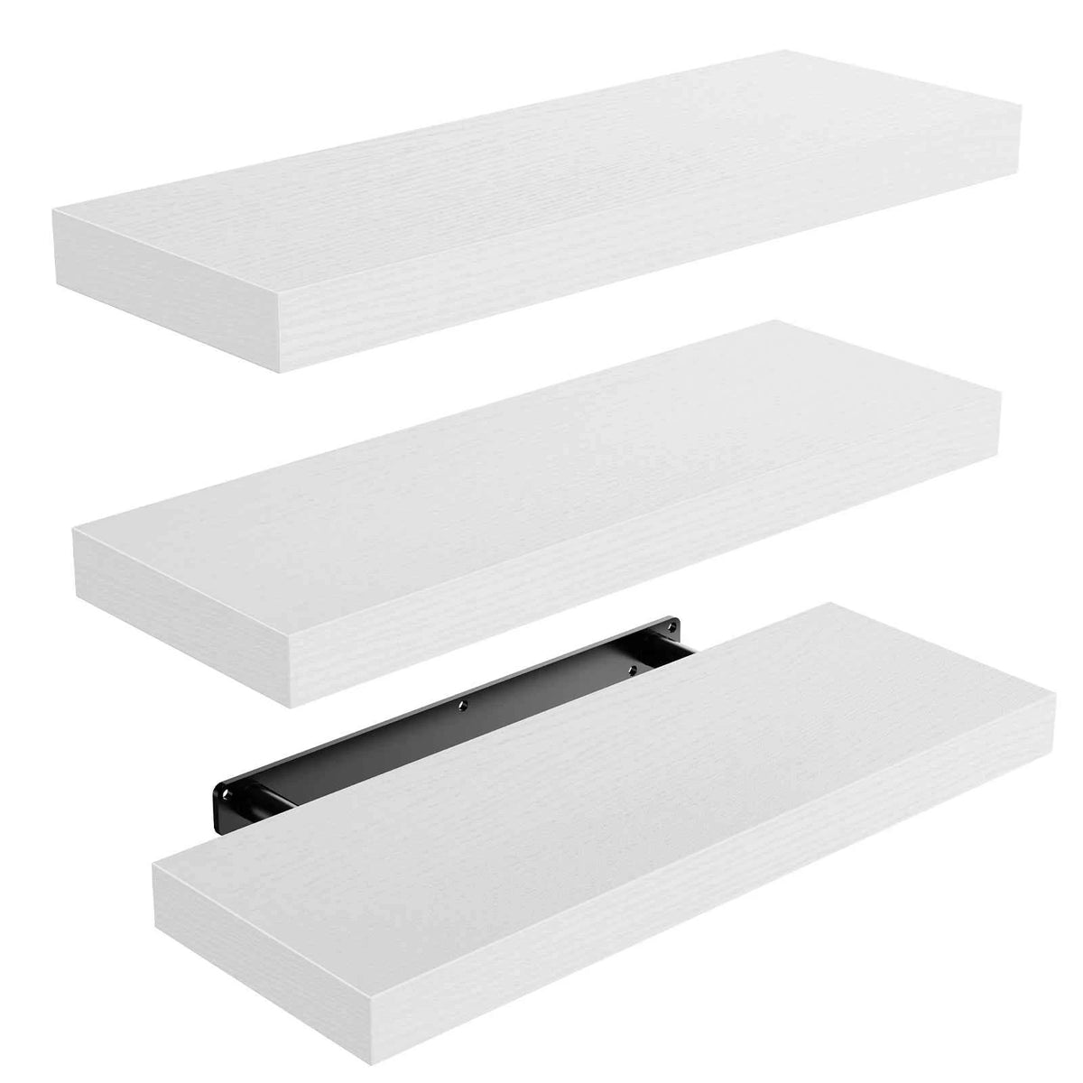 Set of 3, Floating Wall Shelves For Decor, Mounted on the wall with Invisible Brackets