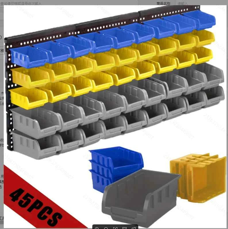 45-Bin Wall Mounted Storage Bins. Shop Tool Organizer with 3 Wall Panels for Screws Nuts Bolts Nails Beads Hardware Parts