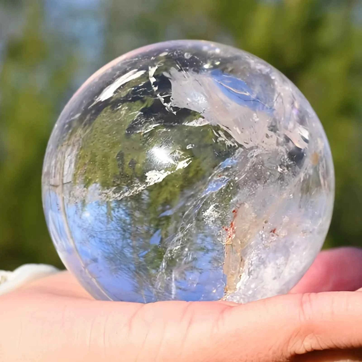 1pc  Large Elegant Clear Quartz Crystal Sphere, Polished Ball, Home Decor.