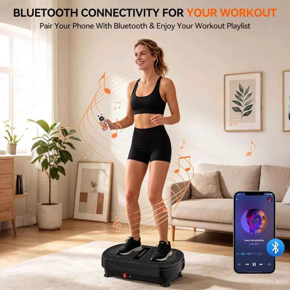 Vibration Plate Exercise Machine for Whole Body workout.  Fat Burning Weight Loss. Remote Control for  Adjustable Speed.   Resistance Bands