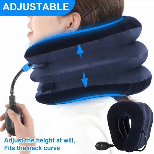 1 Pack Adjustable Inflatable Neck Pillow, - Ergonomic Inflatable Travel Pillow - Ideal Holiday Gift for Friends and Family,