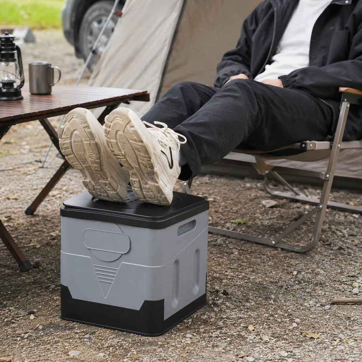 ZM Portable Folding Car Toilet PP Travel Potty with Lid Compact Emergency Toilet