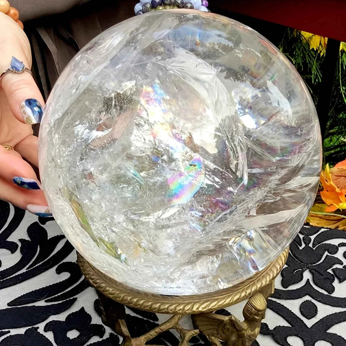 1pc  Large Elegant Clear Quartz Crystal Sphere, Polished Ball, Home Decor.