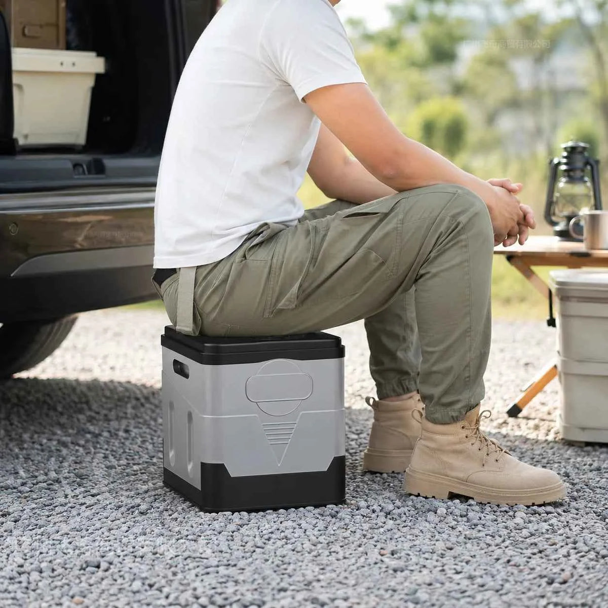 ZM Portable Folding Car Toilet PP Travel Potty with Lid Compact Emergency Toilet