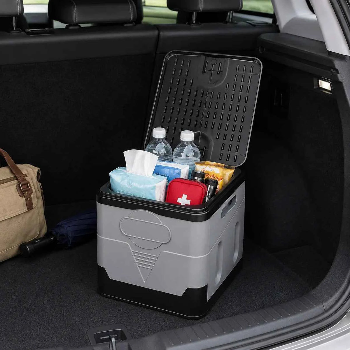 ZM Portable Folding Car Toilet PP Travel Potty with Lid Compact Emergency Toilet