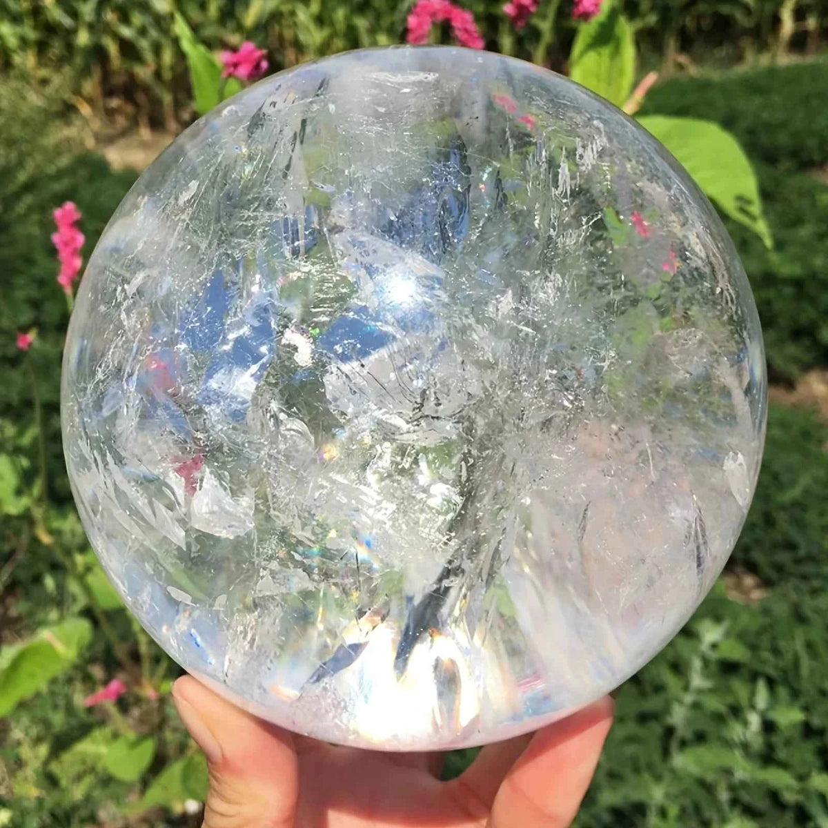1pc  Large Elegant Clear Quartz Crystal Sphere, Polished Ball, Home Decor.
