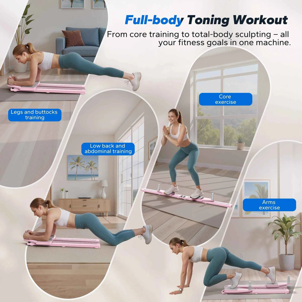 MERACH Pilates Board Multifunctional Abdominal Plate. Detachable Ab Trainer with Anti-Slip Design. Portable Pilates Reformer