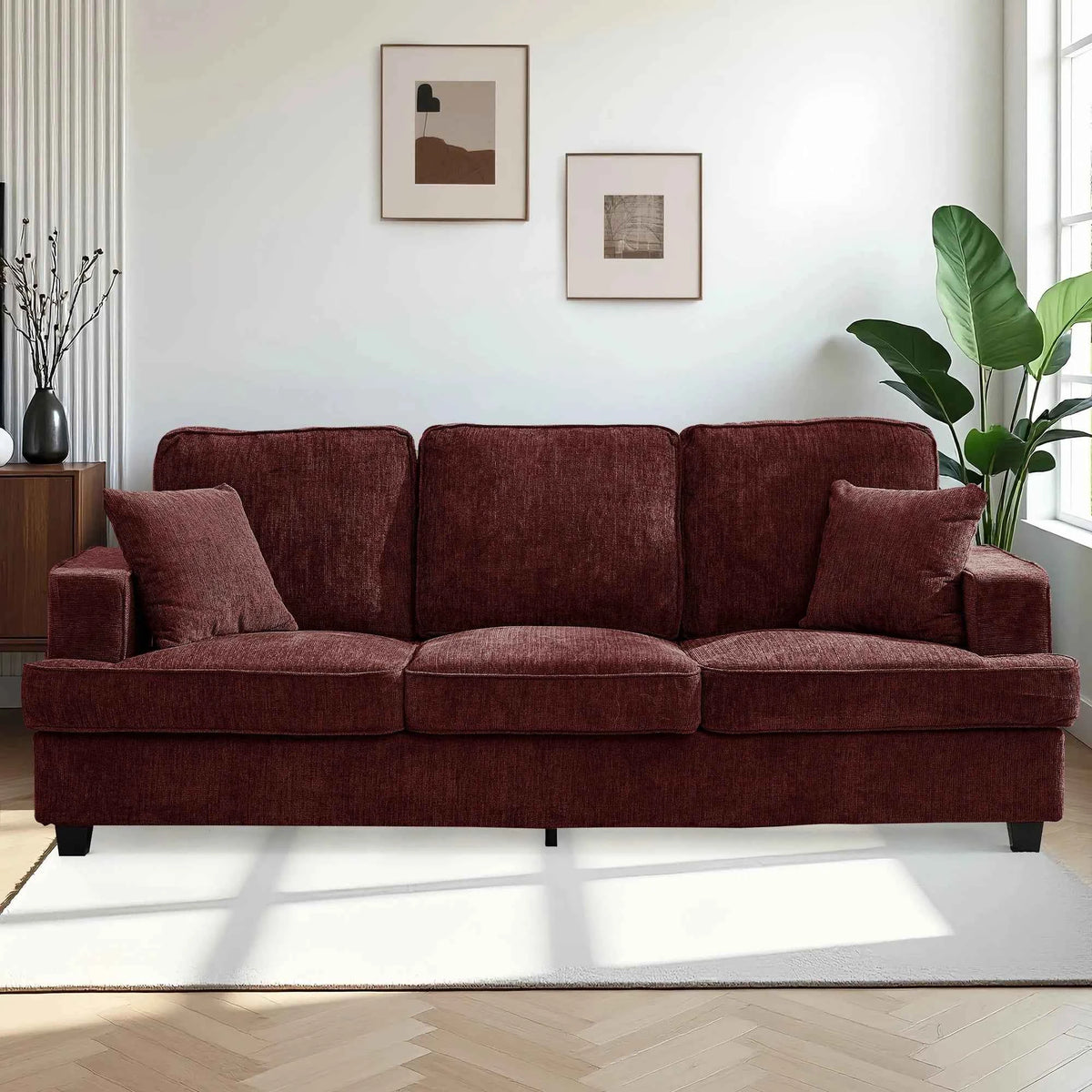 89 inch Cloud Couch Sofa in Chenille with Extra Comfy Soft Seats, Modern 3 Seater Sofas
