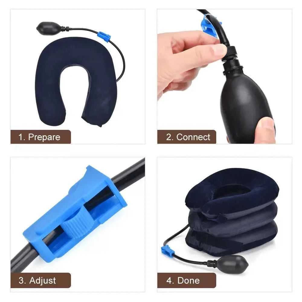 1 Pack Adjustable Inflatable Neck Pillow, - Ergonomic Inflatable Travel Pillow - Ideal Holiday Gift for Friends and Family,