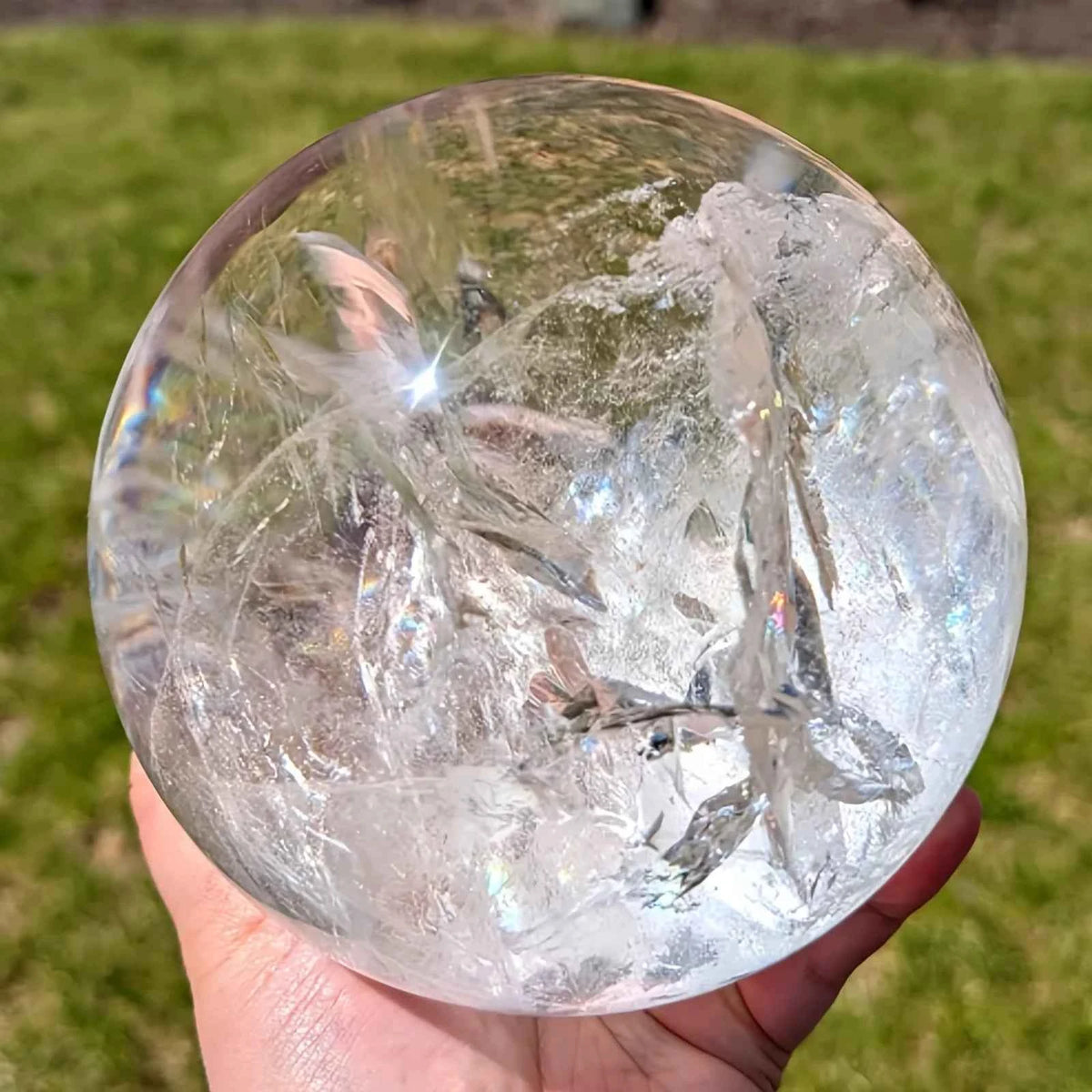1pc  Large Elegant Clear Quartz Crystal Sphere, Polished Ball, Home Decor.