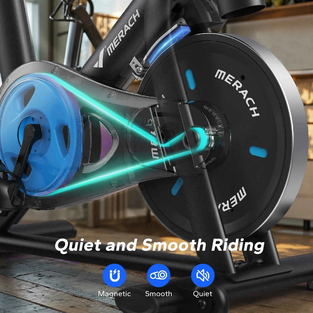 MERACH Exercise Bike Brake Pad/Magnetic Stationary Bike with Exclusive App. Low Noise. Indoor Cycling Bike with Fitness Courses