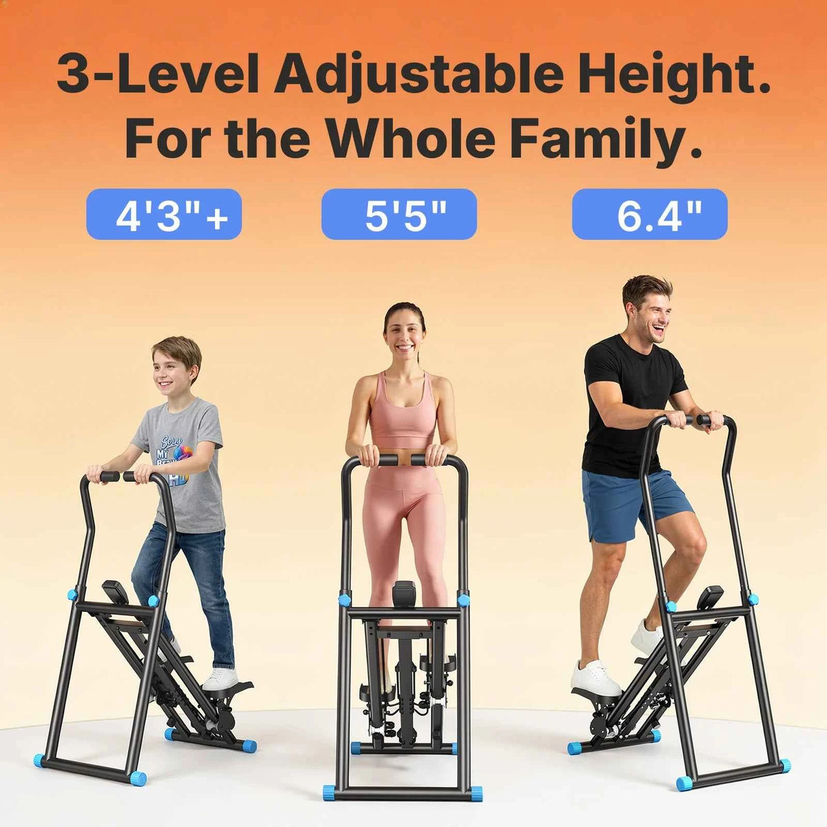 Stair Stepper. Foldable. Full Body Workout. Silent Multi-functional. Adjustable Fitness Climbing Machine for Home.